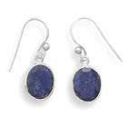 JewelryWeb Sterling Silver Oval Faceted Rough cut Sapphire Earrings