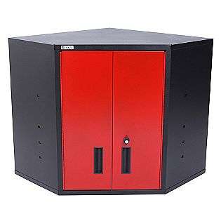 Corner Wall Cabinet Black/Red  Geneva Tools Garage Organization 