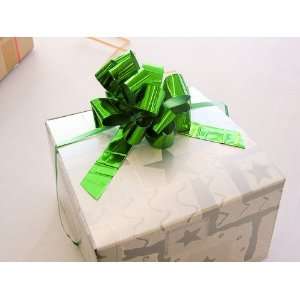  4 METALLIC GREEN PULL BOWS   Case of 50 