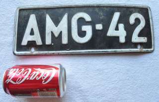 1960s Finland Vintage Car Auto License Plate Pair AMG 42  