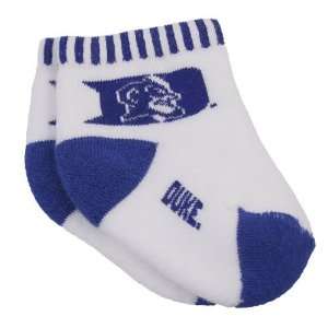   Duke Blue Devils Infant White Duke Blue Circus Striped Team Logo Socks