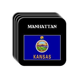 US State Flag   MANHATTAN, Kansas (KS) Set of 4 Mini Mousepad Coasters
