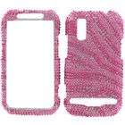   Bling Hot Pink & Light Pink Zebra Snap On Protector Case Faceplate