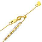 GoldenMine 14K Yellow Gold 0.9mm Cable Link Length Adjustable Chain 