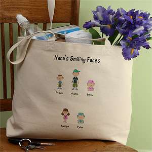   Family Cartoon Characters Personalized Canvas Tote Bag at 