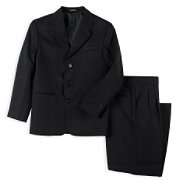 Dockers Boys Husky Solid Black Herringbone Suit at 