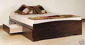 Bedroom Furniture Platform Queen Bed w/ Drawers   NEW  