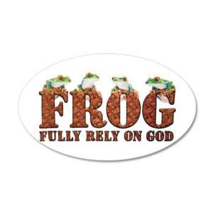   22x14 Oval Wall Vinyl Sticker FROG Fully Rely On God 
