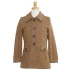 Shyla Coats Girls Designer Brown Herringbone Wool Swing Pea Coat 16