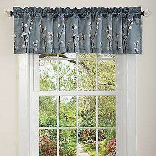 Cocoa Flower Valance Blue/Brown  Lush Decor For the Home Window 