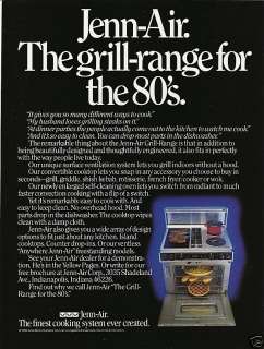 1984 JENN AIR GRILL RANGE Vintage Print Ad for the 80s  