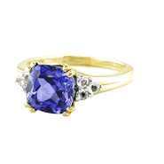  Cut Lab Created Sapphire & White Lab Created Sapphire Accent Ring 