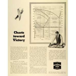  1942 Ad Bethlehem Steel Pennsylvania Charts WWII Plane Iron Carbon 