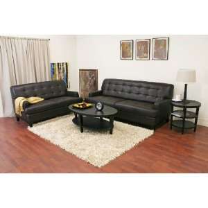  Wholesale Interiors Adair Brown Leather Sofa Set