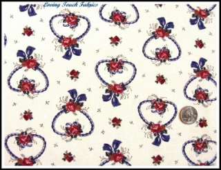 OOP Wamsutta Victorian Heart Valentine Rose Fabric  