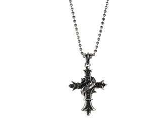  Ed Hardy Logo Band Cross Stainless Steel Necklace, 24 