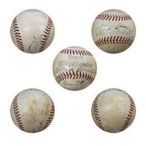1940s Cleveland Indians Team Signed Baseball   Autographed Baseballs 