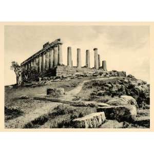 1927 Agrigento Girgenti Temple Juno Lacinia Sicily Ruin   Original 