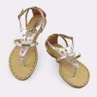 Blancho Bedding Light Gold Cutout Flats Sandals Womens Shoes US09
