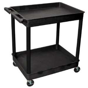  Two Tub Shelf Utility Cart Color: Gray: Office Products