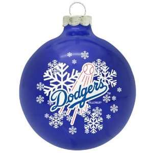 LOS ANGELES DODGERS (2 5/8 In Diameter) Glass Logo CHRISTMAS ORNAMENT 