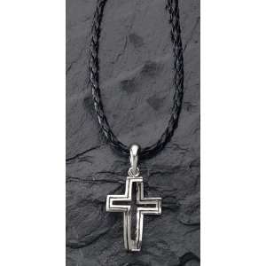 Pack of 2 Dimensions of Christ Mens Silver Crossfish Pendant Necklace