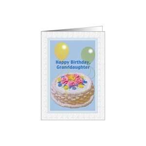  Birthday, Granddaughter, Cake, Balloons Card: Toys & Games