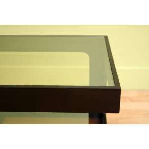  Sangria Glass Top Accent End Table: Home & Kitchen