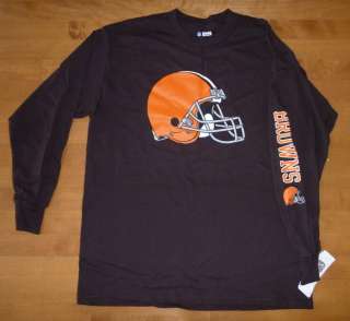 Mens NFL Football Cleveland Browns T SHIRT Long Sleeve Size Sm Med 