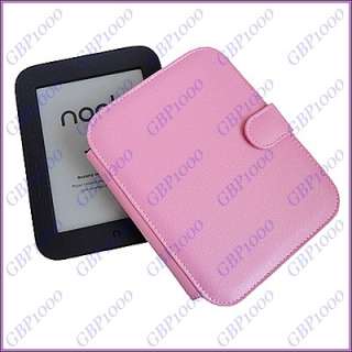 Pink PU leather Folio Case Cover for  Nook 2 Simple 
