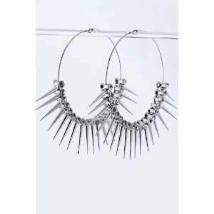 Basketball Wives Earrings Silver Spikes