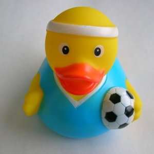 Rubber Ducky With Soccer Ball