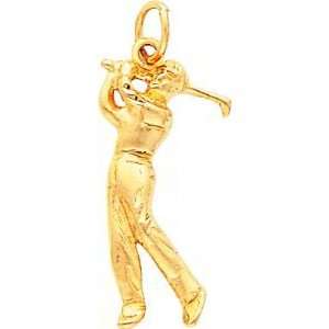  14K Gold Male Golfer Charm Jewelry