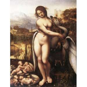  Leda and the Swan Leonardo da Vinci Hand Painted Art