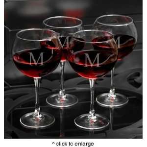 Set of 4 Personalized Red Wine Glasses 