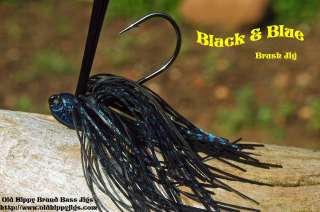 Old Hippy Custom Bass Jigs  Brush Jig   Black & Blue  