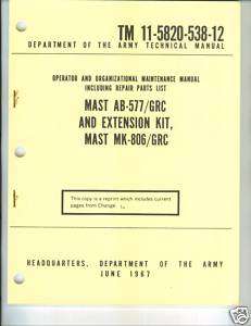 Mast AB 577,GRC, Extension Kit, MK 806, Operator/Maint  