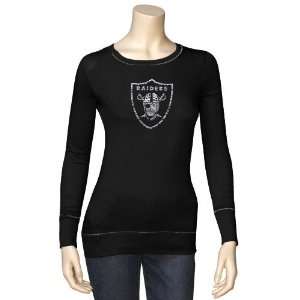   Raiders Ladies Black Bling Diva Long Sleeve T shirt: Sports & Outdoors