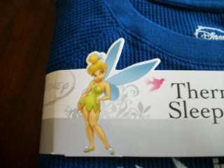 Disney Tinkerbell Ladies Thermal Sleep Pajama Set Size Medium NWT