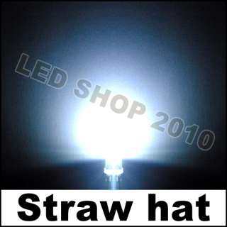 50 pcs 5mm Straw hat white LED Wide Angle Light lamp  