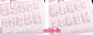   Mix Designs French Style White Flowers Nail Art Stickers Decals #MO