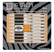 Zebra F 301 Ball Point Pens   9 Pack   Fast Shipping  