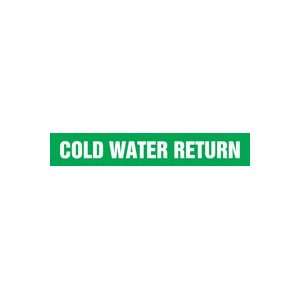 COLD WATER RETURN   Self Stick Pipe Markers   outside diameter 8   10 