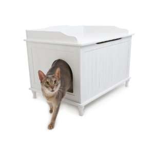 Designer Catbox Litter Box Enclosure in White  Pet 