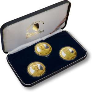 RONALD REAGAN GRANT LINCOLN 3 GOLD CHALLENGE COIN SET  
