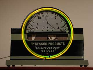   Neon Advertising Clock Art Deco Machine Age RX Old Eames 1930s  