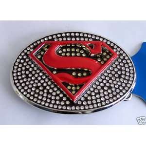 Officially Licensed Dc Comic Superman S Logo Red with Rhinestone 3d 