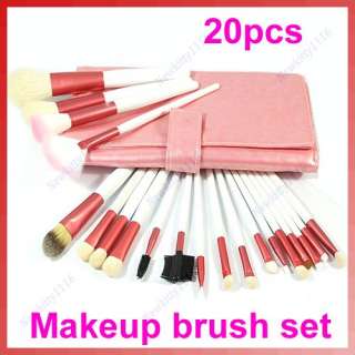 Pro 20 Cosmetic Brusher Makeup Brush Set Case Bag Pink  