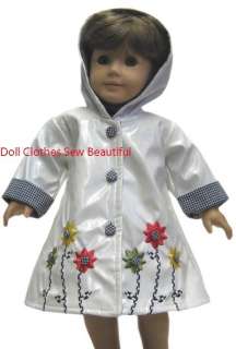 18 Inch Doll Clothes Embroidered W/ Flowers Raincoat!!!  