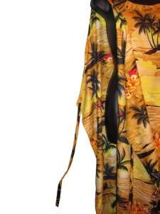 Rima Beach Cover Up Open Dress Tropical Print One Size Tropical Print 